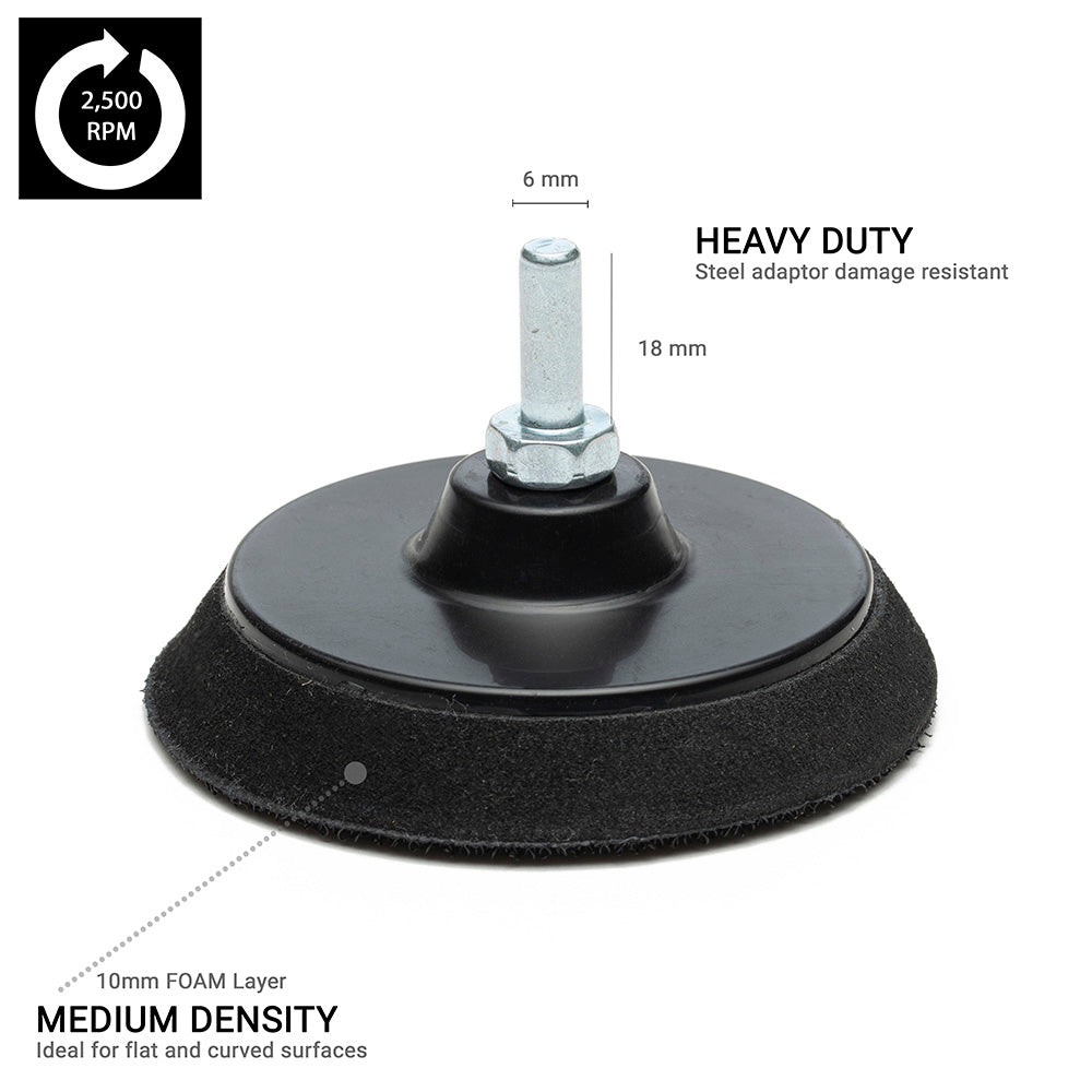 75mm ( 3") Spindle backing pad for electric drill - medium