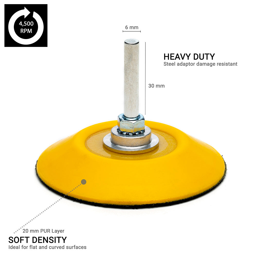 75mm ( 3") Spindle backing pad for electric drill - soft