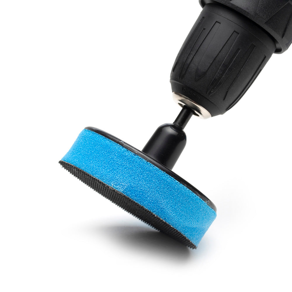 75mm ( 3") Spindle Pad Hook and Loop - Blue Foam medium