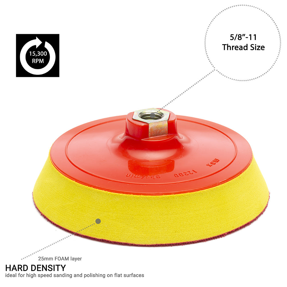 125 mm ( 5") Rotary buffing backing pad 5/8"-11 - Hard