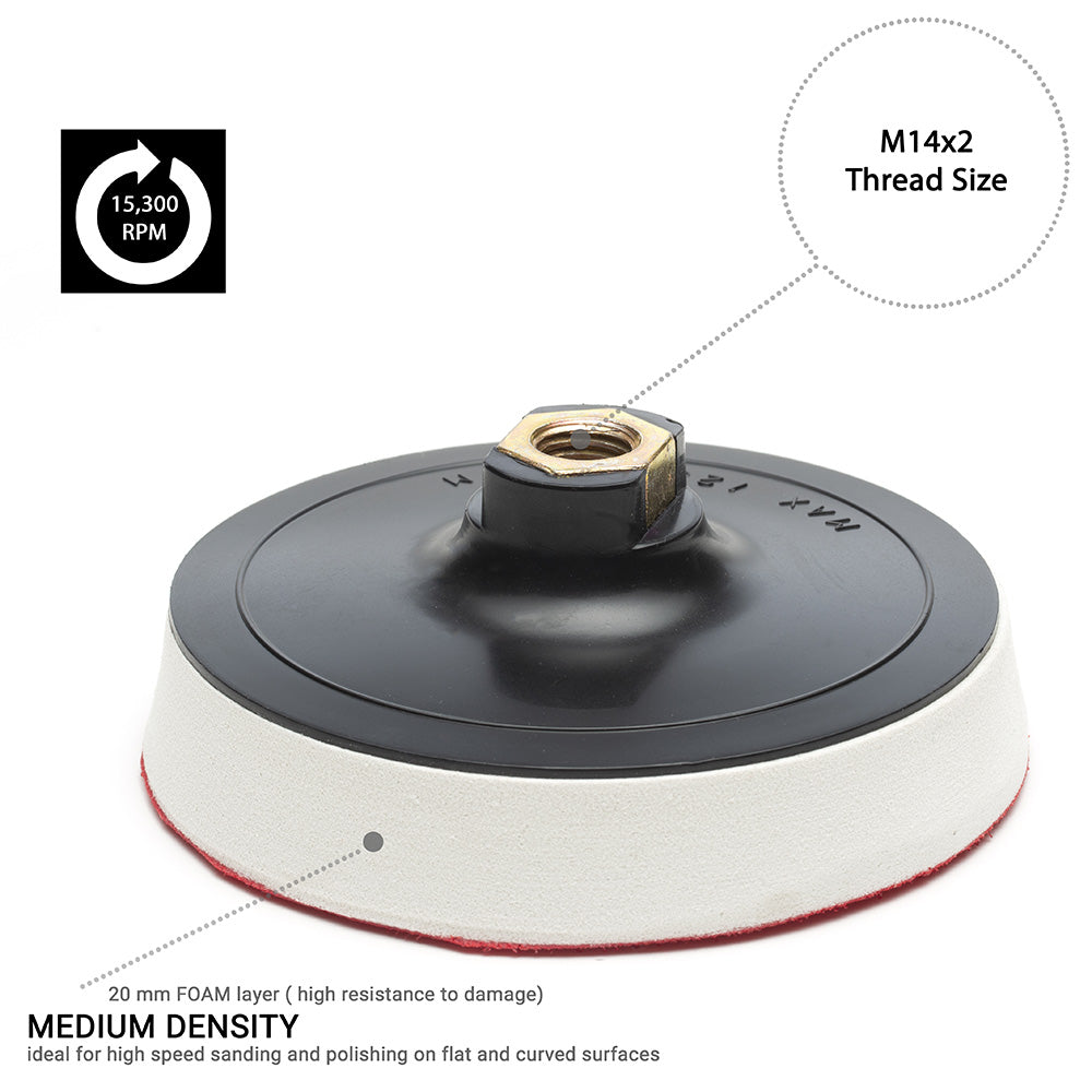 125 mm ( 5") Rotary buffing backing pad M14 - Hard