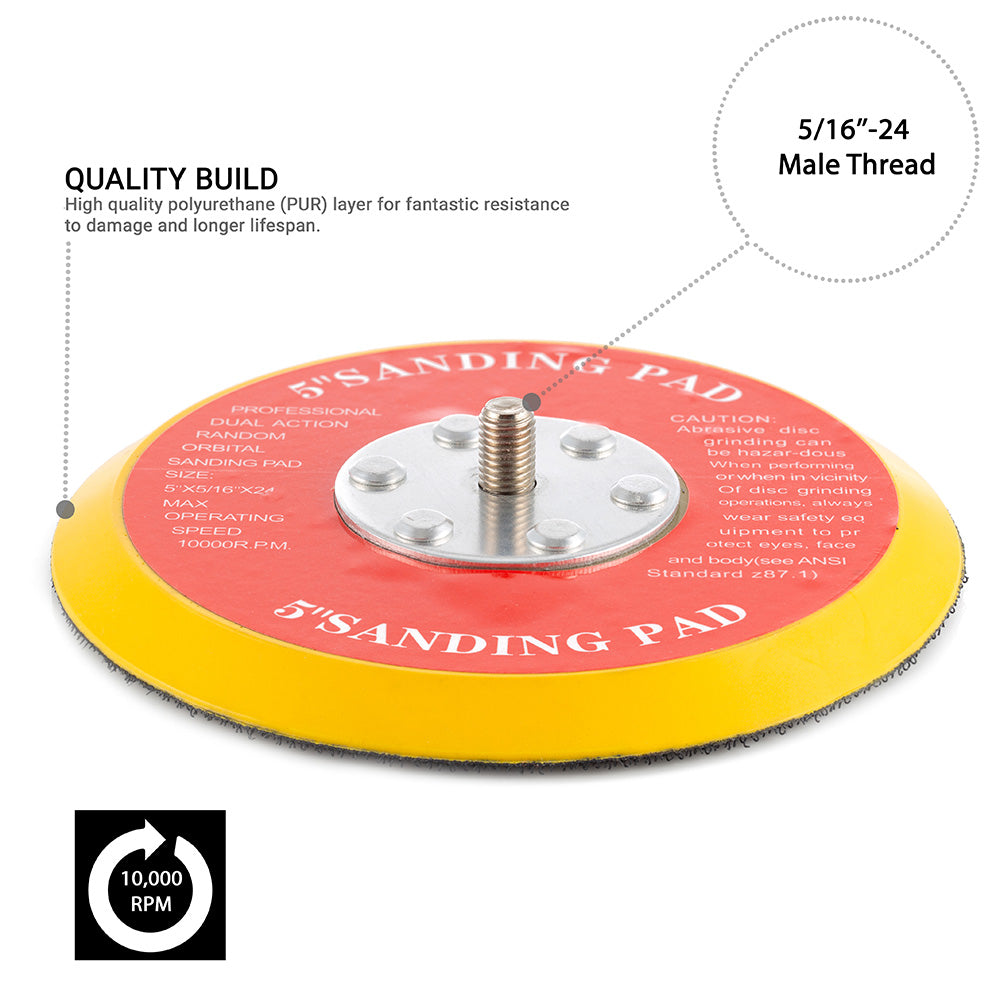 125mm ( 5") Dual Action Backing Sanding Pad 5/16"-24 - medium profile