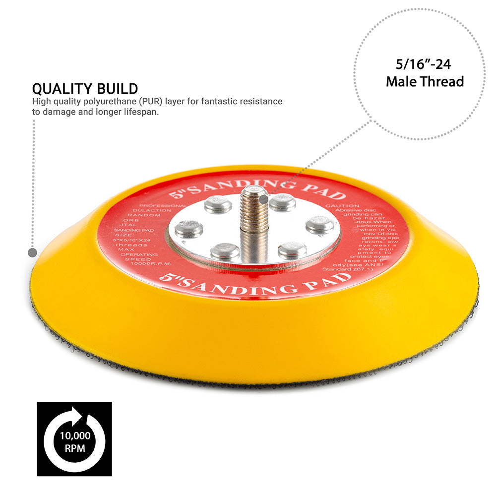 125mm ( 5") Dual Action Backing Sanding Pad 5/16"-24 - high profile
