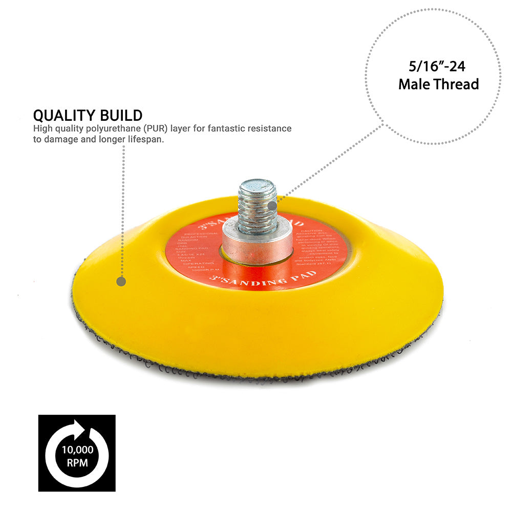 75mm ( 3") Dual Action Backing Pad 5/16"-24 - medium profile