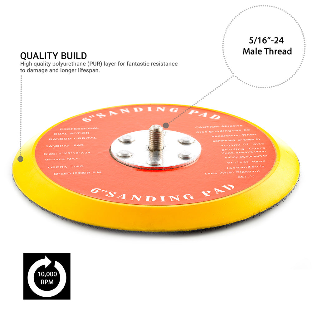 150mm ( 6") Dual Action Backing Pad 5/16"-24 - medium profile