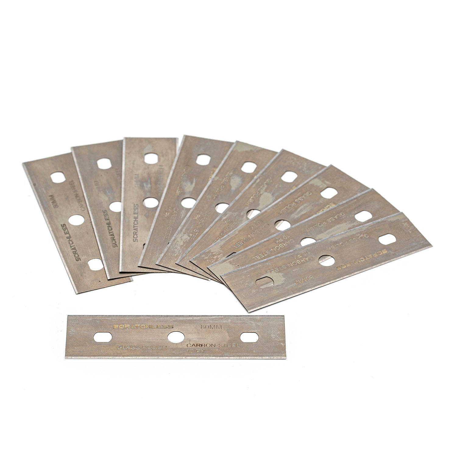 SCRATCHLESS Scraper for Glass with 10 x carbon steel blade