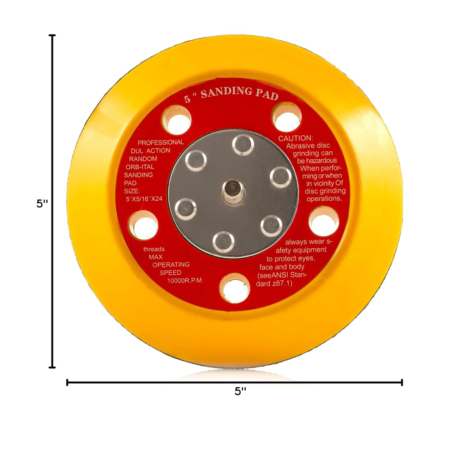 125mm ( 5") Dual Action Backing Sanding Pad 5/16"-24 - 5 holes - high profile