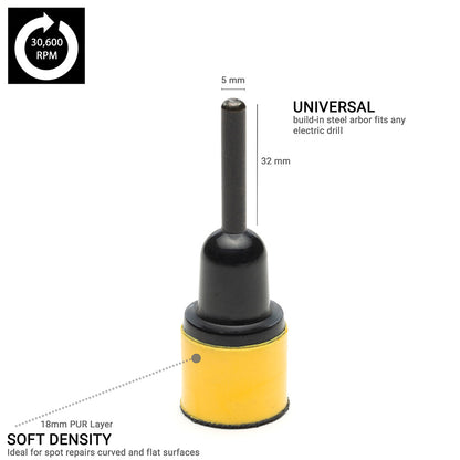 25mm ( 1") Spindle Pad - Yellow Foam Soft