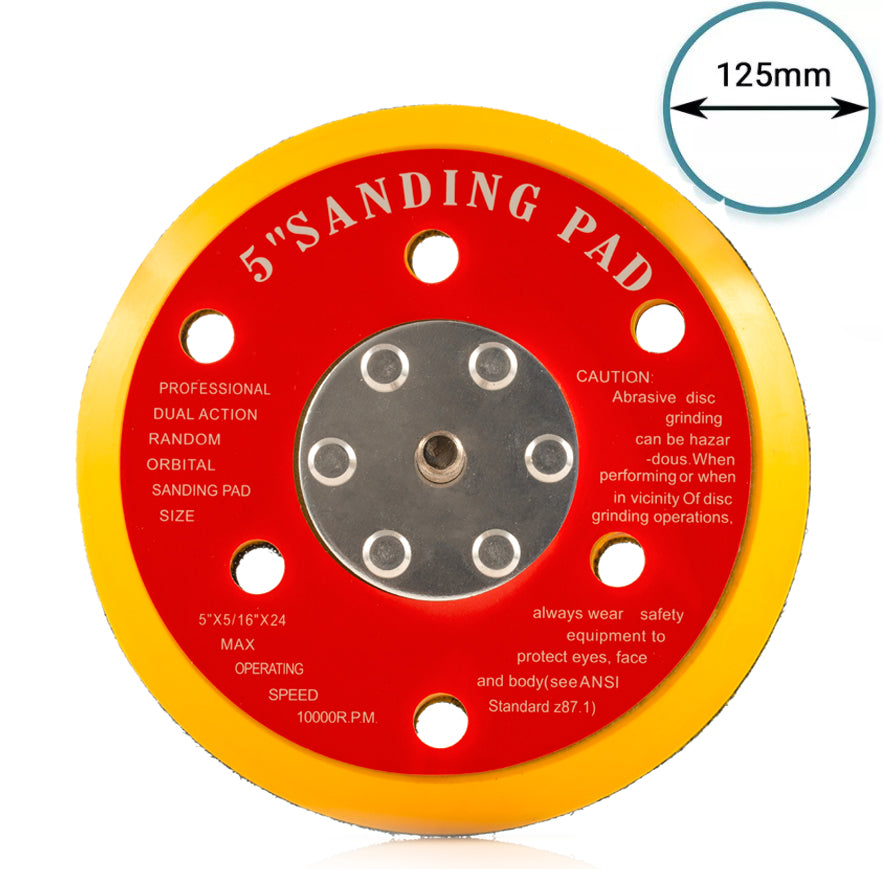 125mm ( 5") Dual Action Backing Pad 5/16"-24 - 6 holes - medium profile