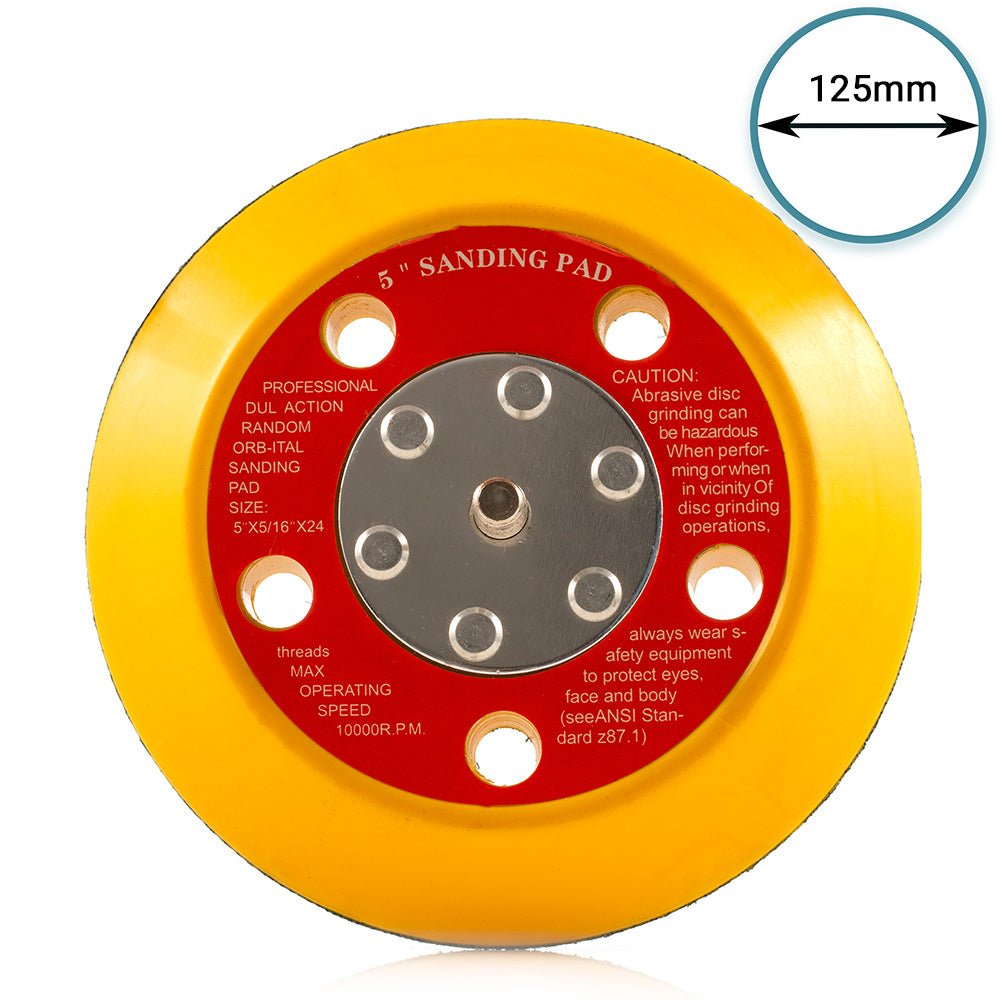 125mm ( 5") Dual Action Backing Sanding Pad 5/16"-24 - 5 holes - high profile
