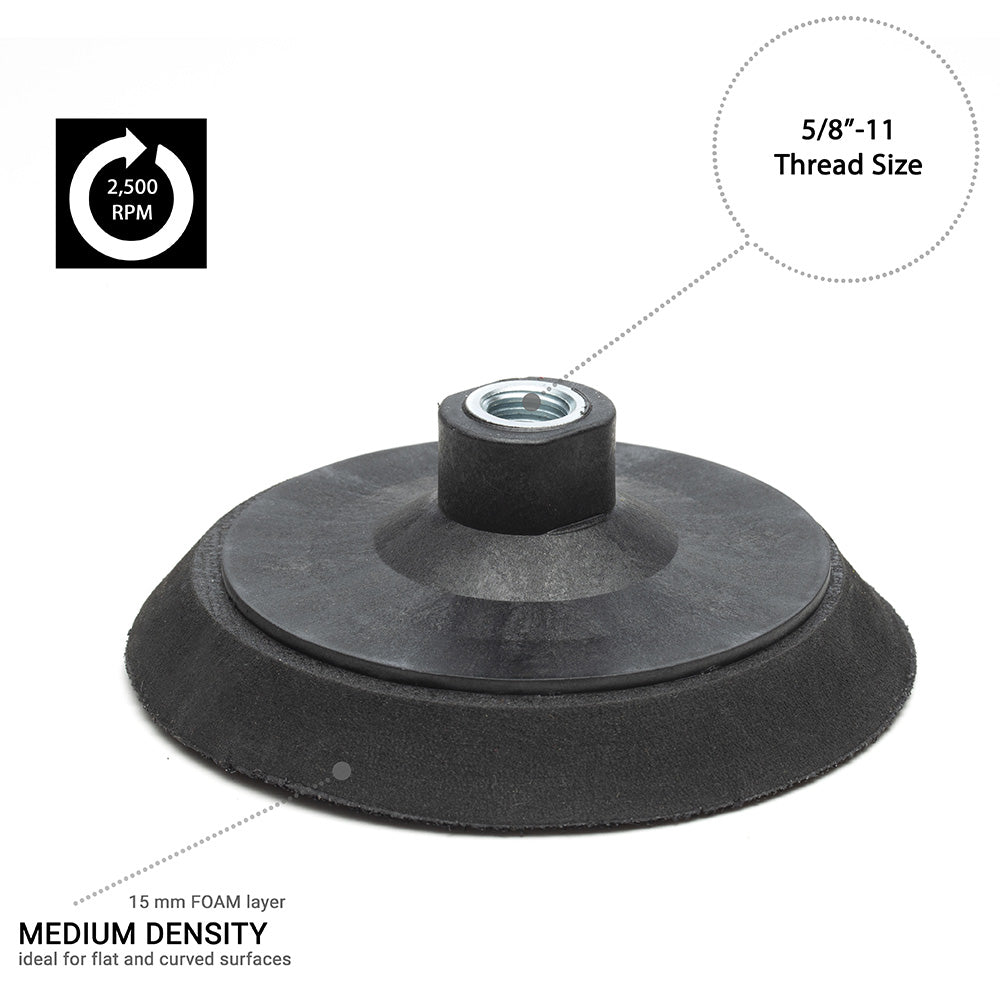 115mm ( 4.5") Rotary polishing backing pad 5/8"-11 - Medium