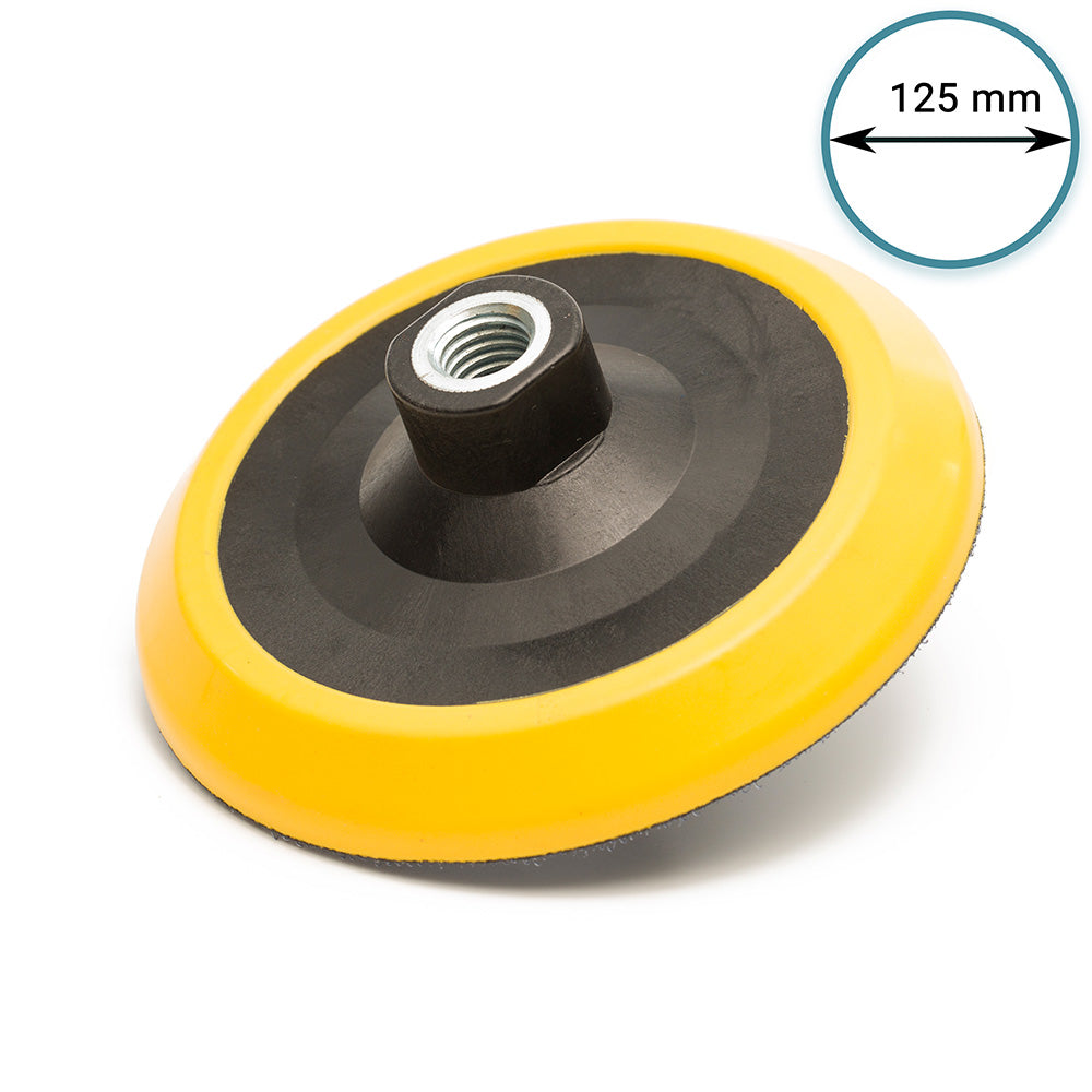 125mm ( 5") Rotary backing pad PSA - 5/8"-11 - Yellow Rubber Soft