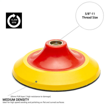 115mm ( 4.5") Rotary polishing backing pad 5/8"-11 - Medium