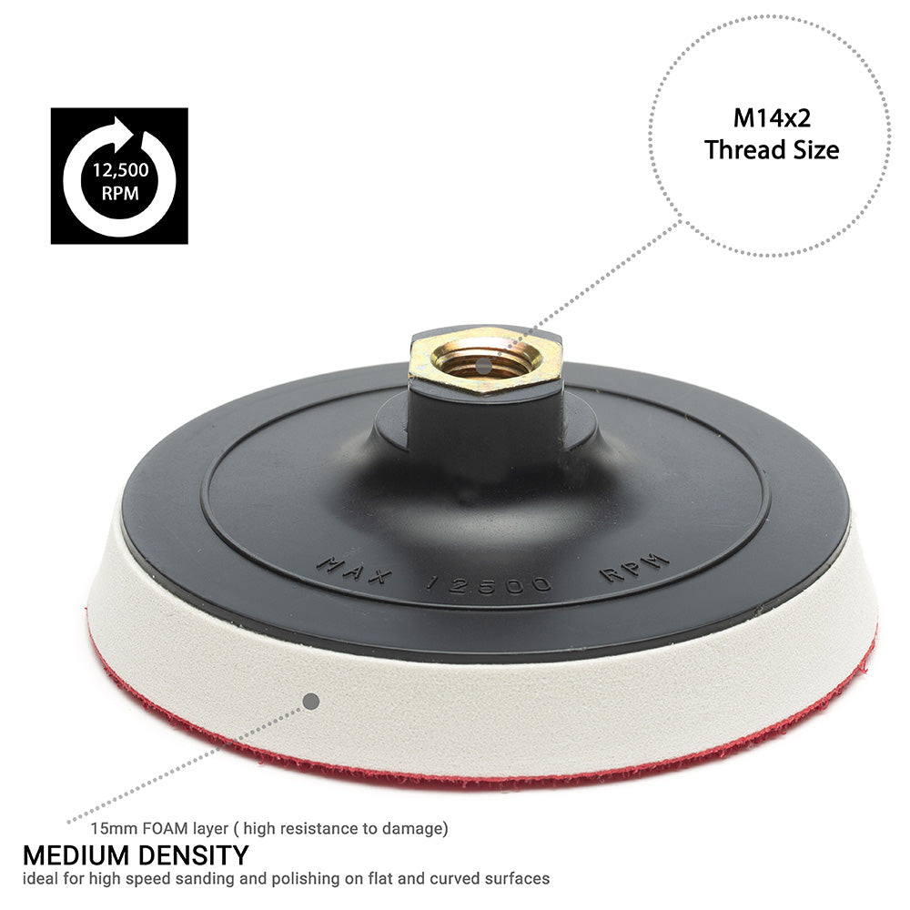 180 mm ( 7") Rotary buffing backing pad M14 - Hard