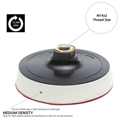 125 mm ( 5") Rotary buffing backing pad M14 - Hard