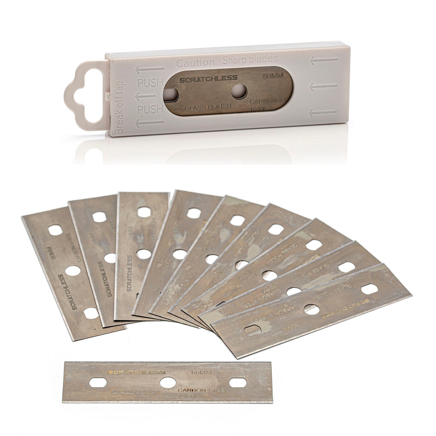 SCRATCHLESS 10 x Carbon Steel Blades for SCRATCHELSS Scraper |78mm