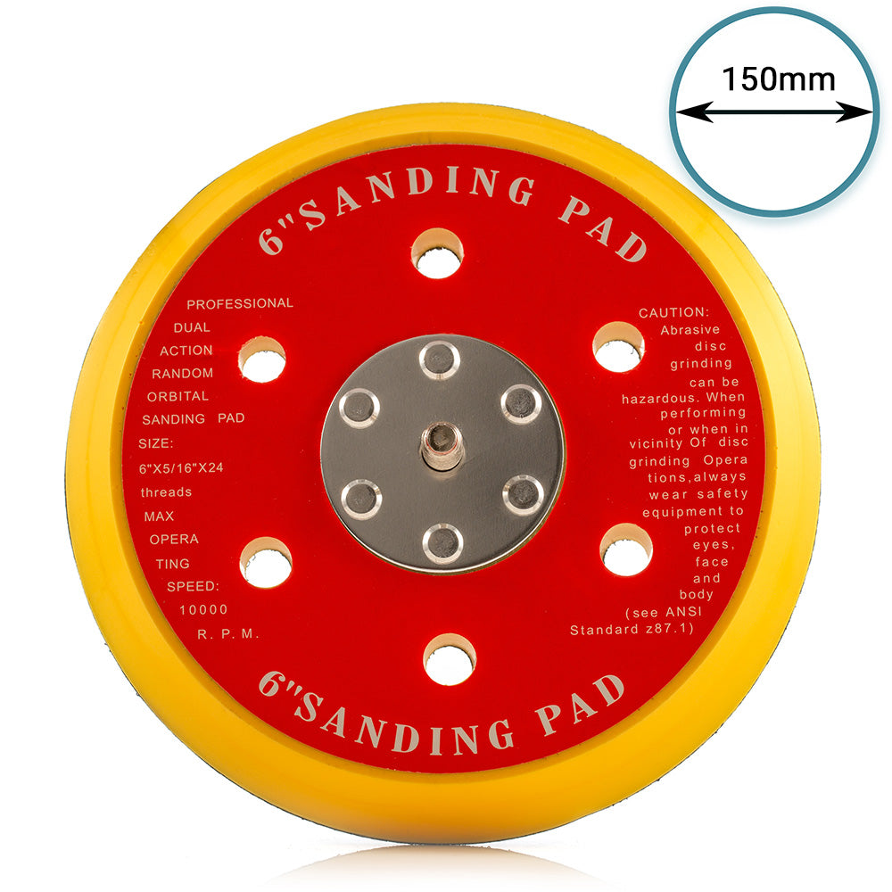 150mm ( 6") Dual Action Backing Pad 5/16"-24 - 6 holes - high profile
