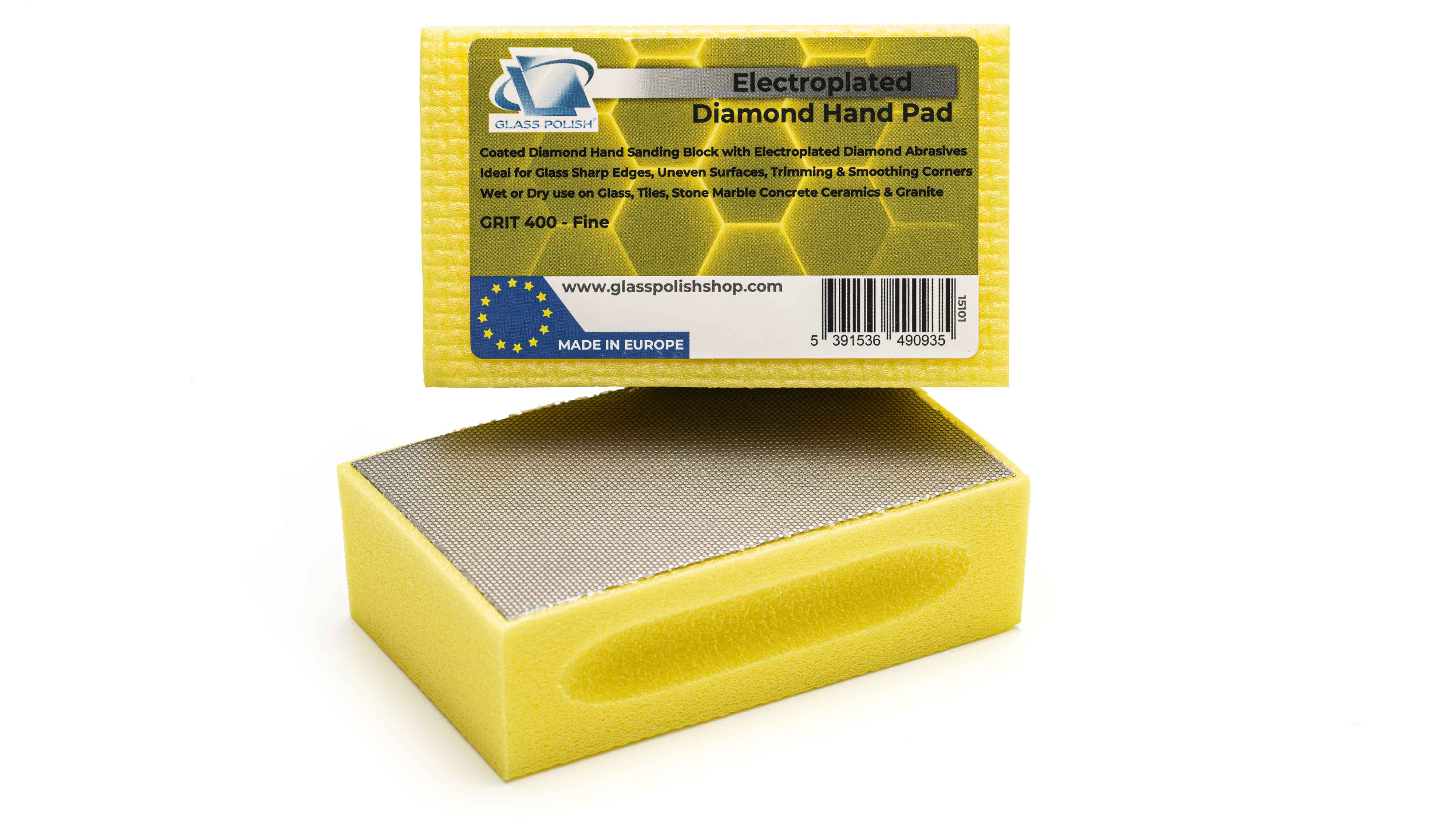 PRO Diamond Hand Sanding Pad - Grit 400 Fine - 2 Pads