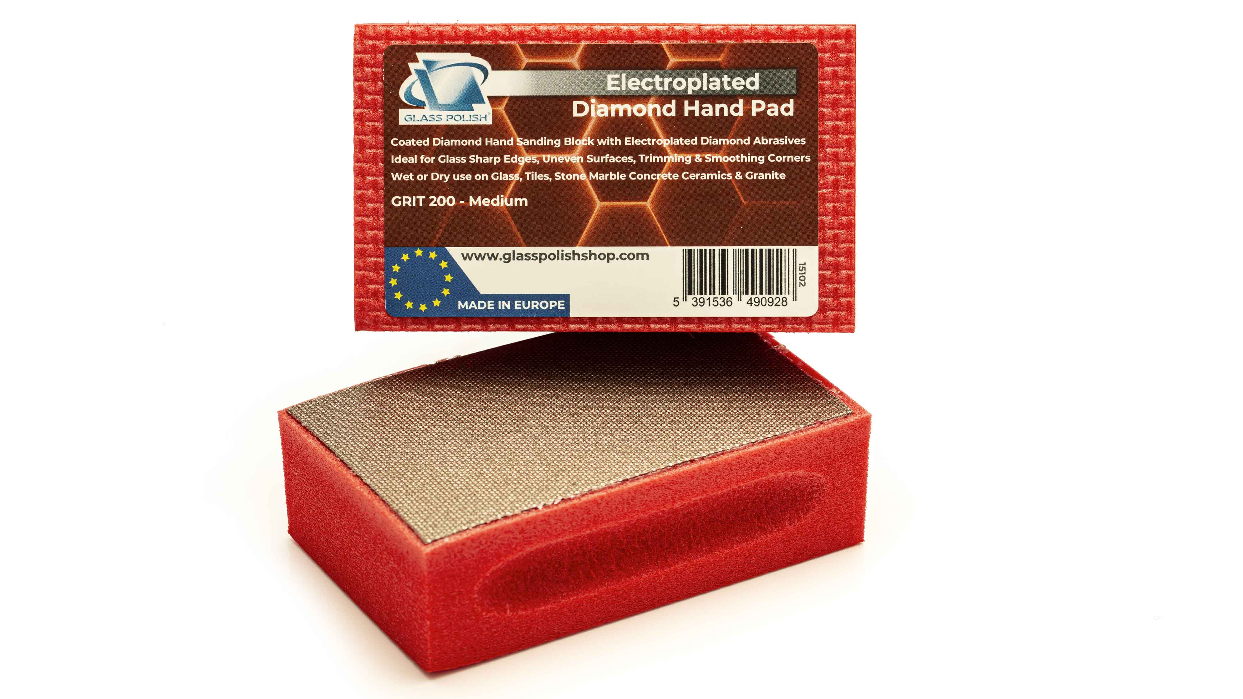 PRO Diamond Hand Sanding Pad - Grit 200 Medium - 2 Pads