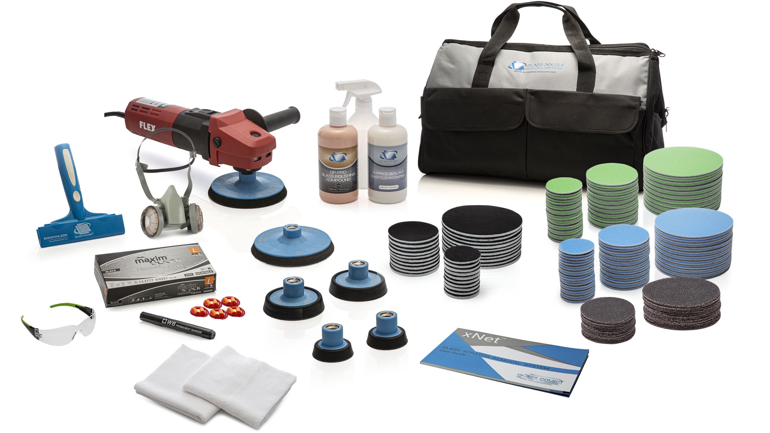 PRO Glass Scratch Removal System with FLEX Polisher