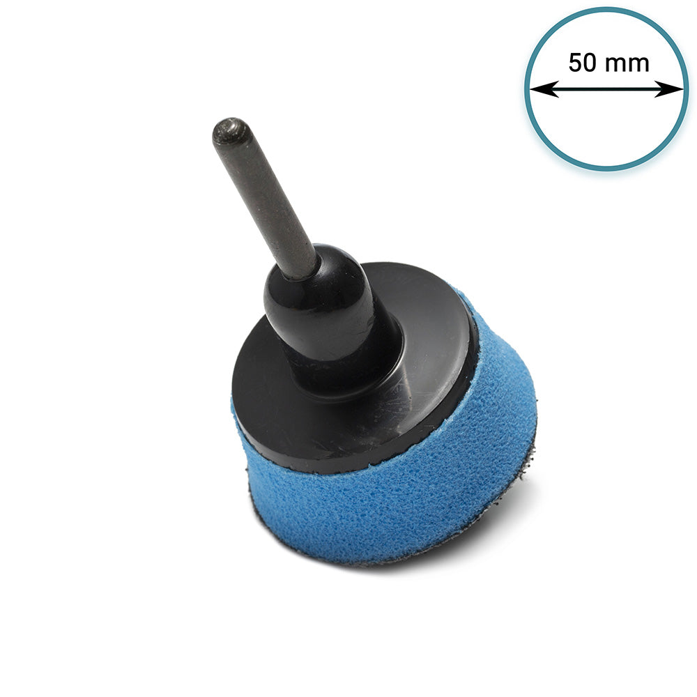 50mm ( 2") Spindle Pad Hook and Loop - Blue Foam Medium