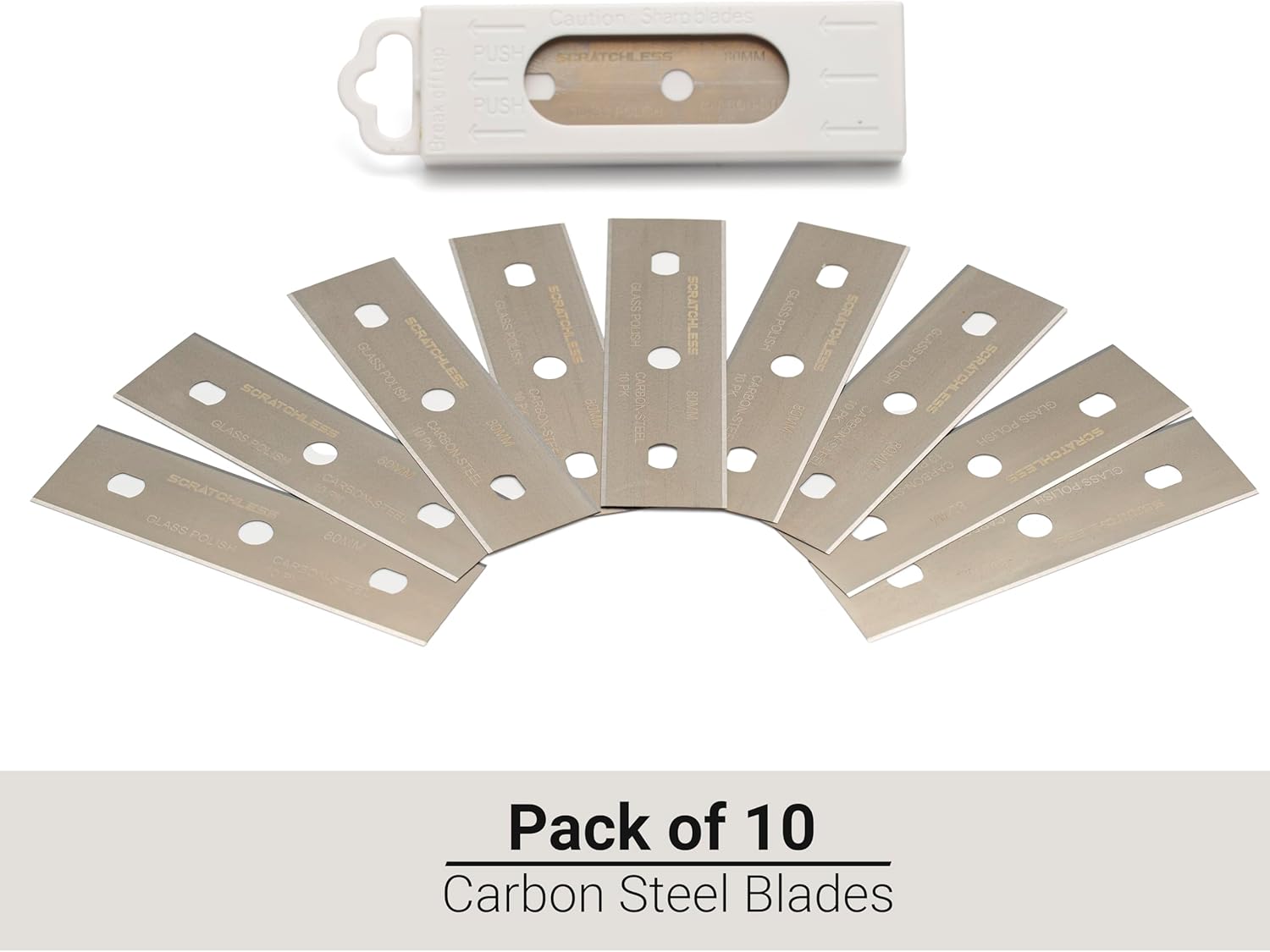 SCRATCHLESS 10 x Carbon Steel Blades for SCRATCHELSS Scraper |78mm