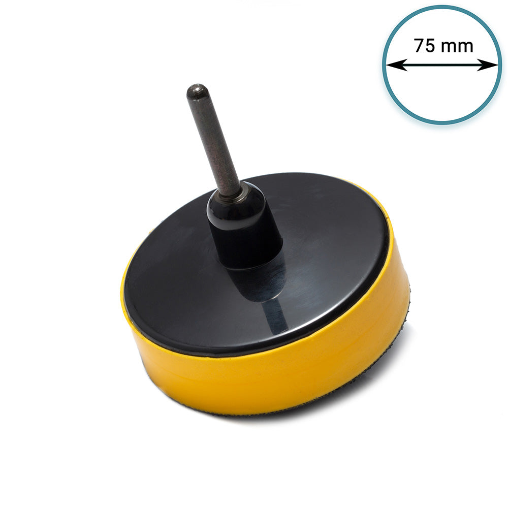 75mm ( 3") Spindle Pad Hook and Loop - Yellow Foam Soft