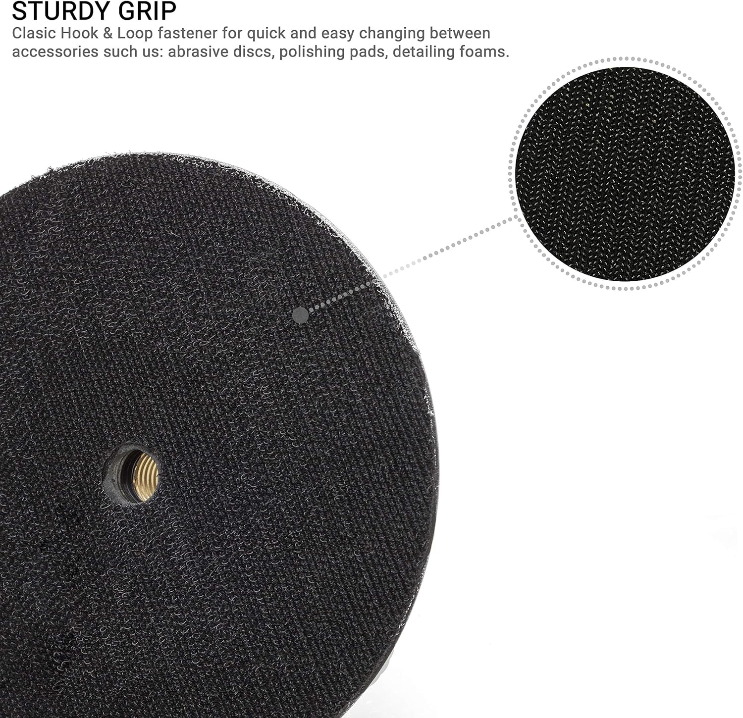 5/8"-11 Rigid Hook and Loop Backing Pad / 5" 125mm - Water Feed