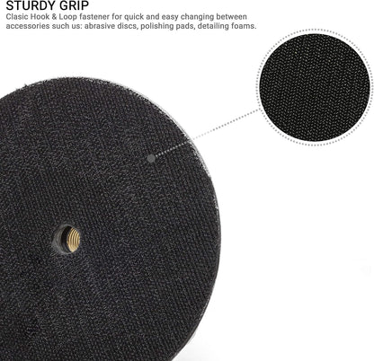 5/8"-11 Rigid Hook and Loop Backing Pad / 5" 125mm - Water Feed