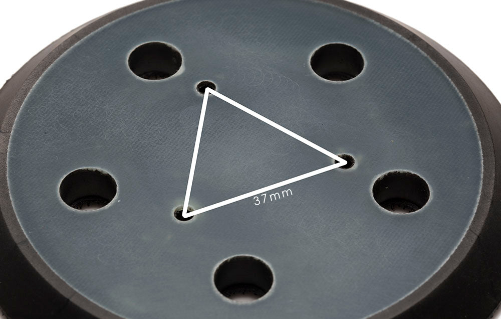 5+3 Sander Backing Pad / 5" 125mm - 5 Holes Black Foam